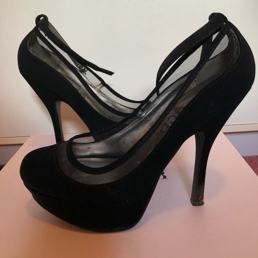 DEB Platform Velvet Heels